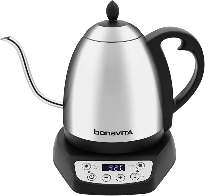 Variable Temperature Gooseneck Electric Kettle, 6 Presets, 1L, Stainle