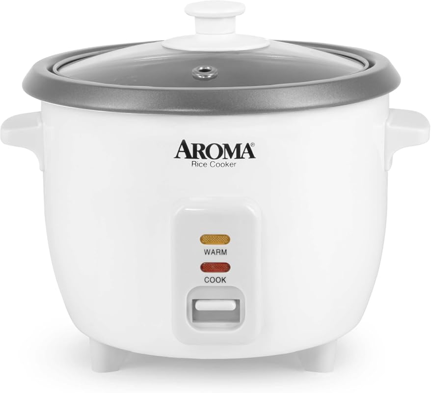 AROMA 3-Cup Uncooked Rice Cooker with Auto Keep Warm and Oatmeal Funct