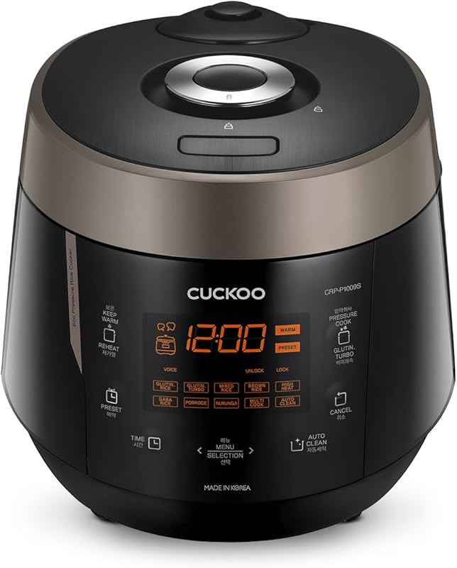 Cuckoo 10-Cup High Pressure Rice Cooker with 13 Menu Options and Voice