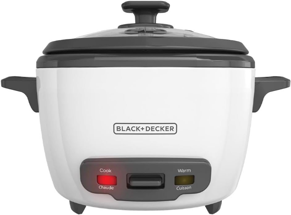 Black and Decker 16-Cup Rice Cooker with Steaming Basket and One-Touch