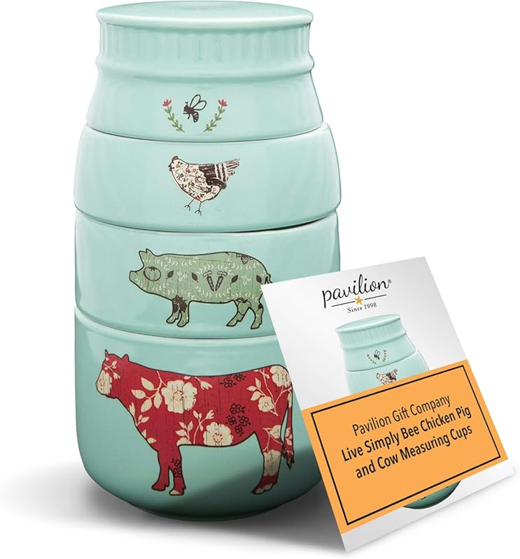 Pavilion Gift Company - 'Live Simply Bee, Chicken, Pig, and Cow'