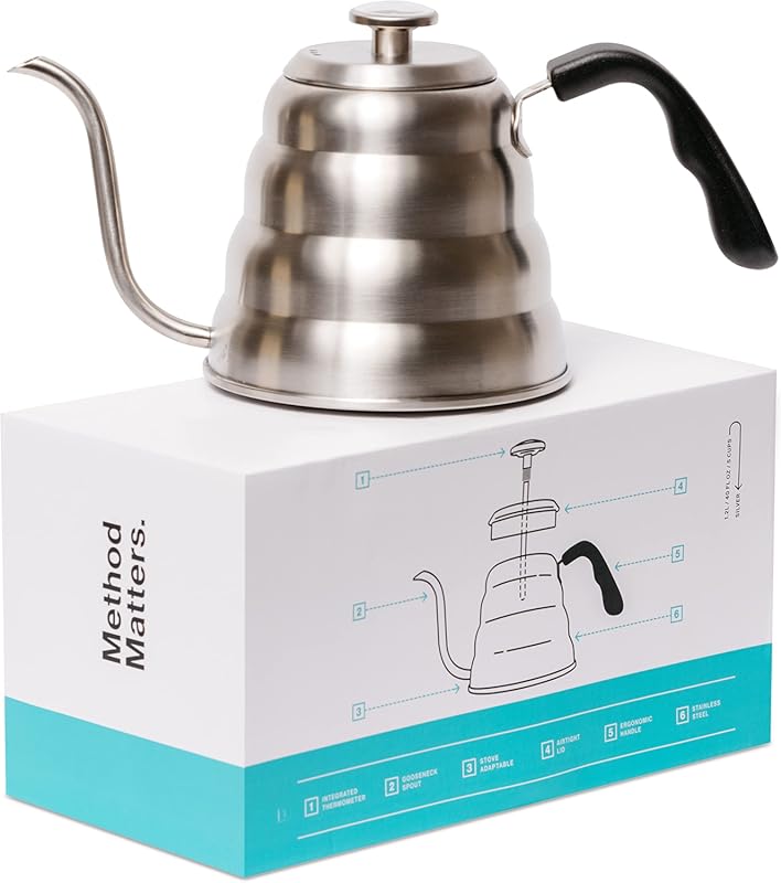 Barista Warrior Gooseneck Kettle with Thermometer and Precision Spout
