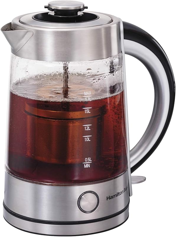 Hamilton Beach 40868 Electric Tea Kettle With Infuser, Glass Kettle