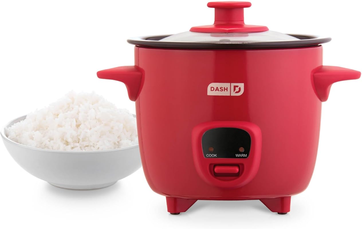 DASH Mini Rice Cooker Steamer with Removable Nonstick Pot, Keep Warm F