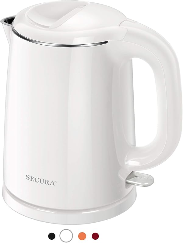 Secura Stainless Steel Double Wall Electric Kettle Water Heater for Te