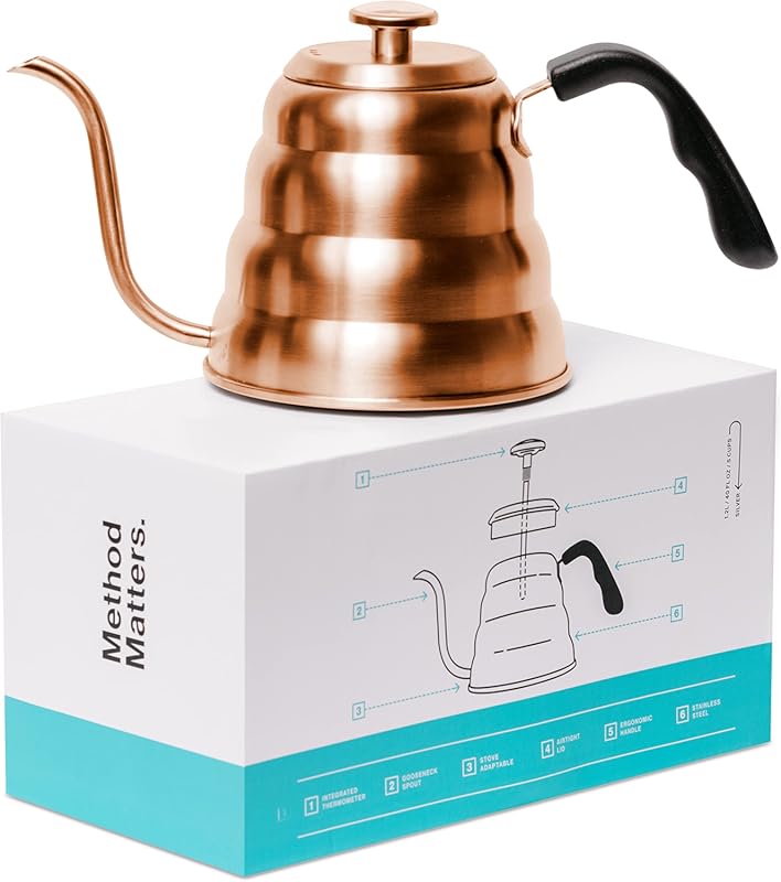 Barista Warrior Gooseneck Kettle for Pour Over Coffee and Tea with The