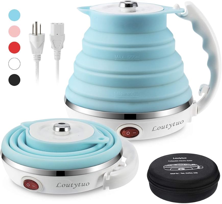 Ultrathin Upgraded Food Grade Silicone Travel Foldable Electric Kettle
