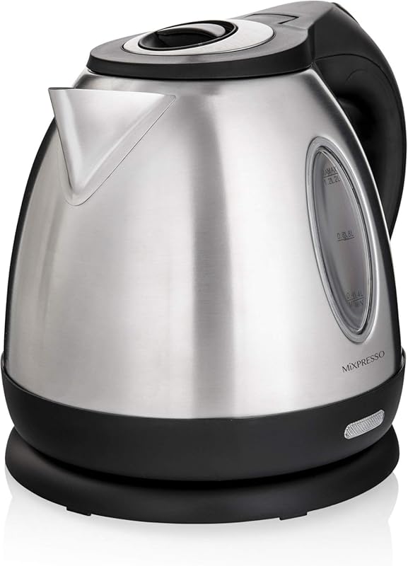 Mixpresso 1.2L Stainless Steel Small Electric Kettle, Cordless 1500w F