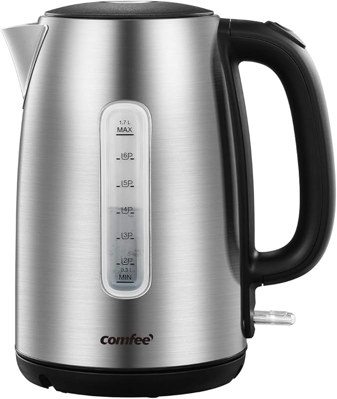 COMFEE' Stainless Steel Electric Kettle, 1.7 Liter Tea Kettle Electric