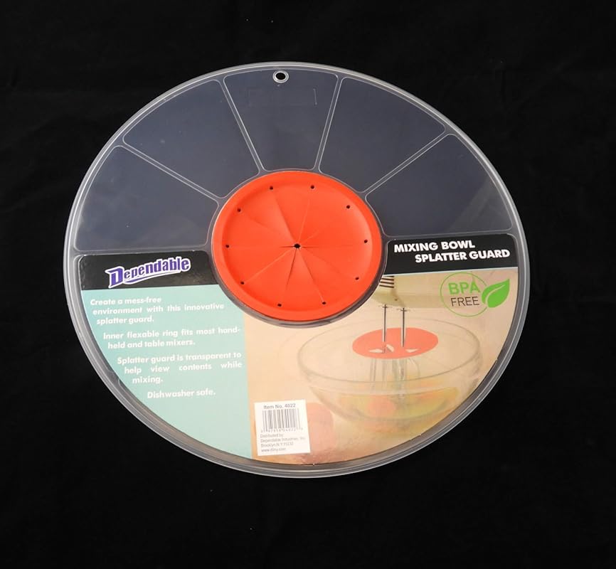 12-Inch Red Silicone Splatter Guard for Hand and Electric Mixers, BPA-