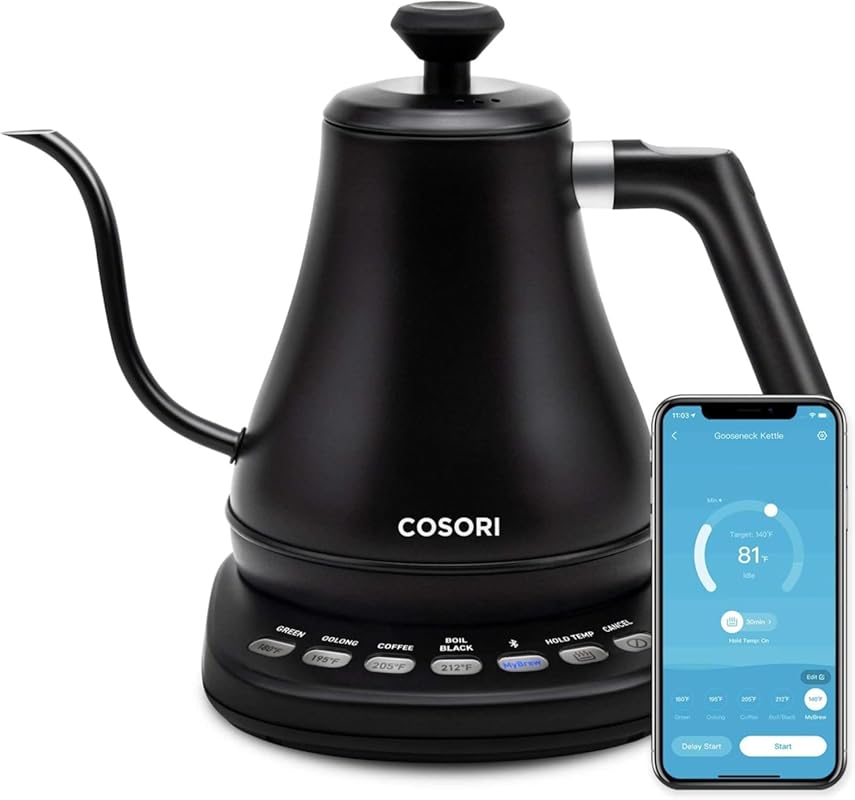 COSORI Electric Gooseneck Kettle Smart Bluetooth with Variable Tempera