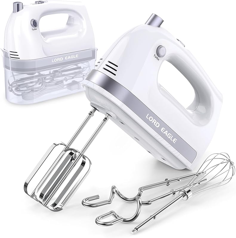 Lord Eagle 5-Speed Electric Hand Mixer with Turbo Boost and Eject Butt