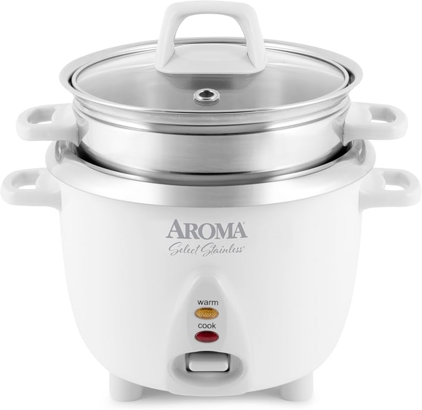 Aroma Housewares 6-Cup  / 1.2Qt. Select Stainless Pot-Style Rice Cooke