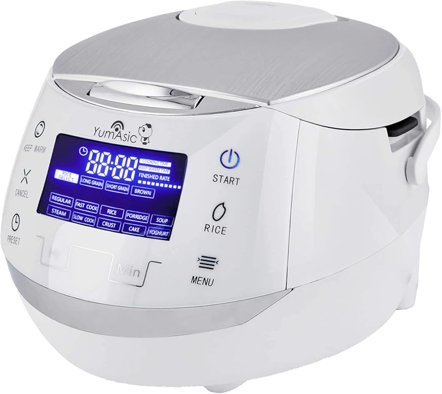 Yum Asia 8-Cup Ceramic Rice Cooker with Fuzzy Logic and LED Display