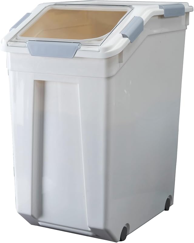 Large 50 lbs Rice Storage Container with Measuring Cup, BPA-Free and A