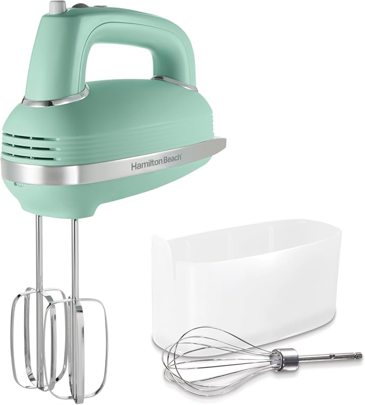 Hamilton Beach Vintage-Style 5-Speed Hand Mixer with Powerful DC Motor and Slow Start Feature