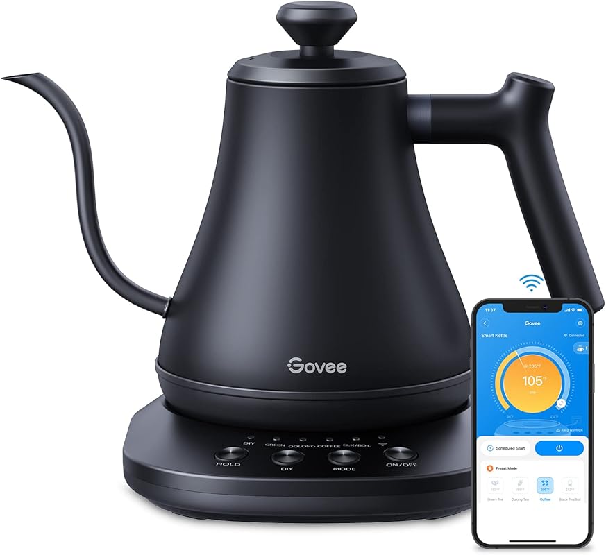Govee Smart Electric Kettle, WiFi Variable Temperature Gooseneck Pour 
