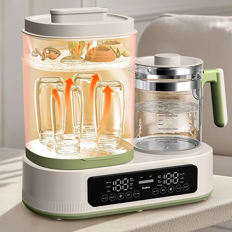 Feekaa Multifunctional Baby Bottle Warmer, Steamer and Dryer, 44oz Bab