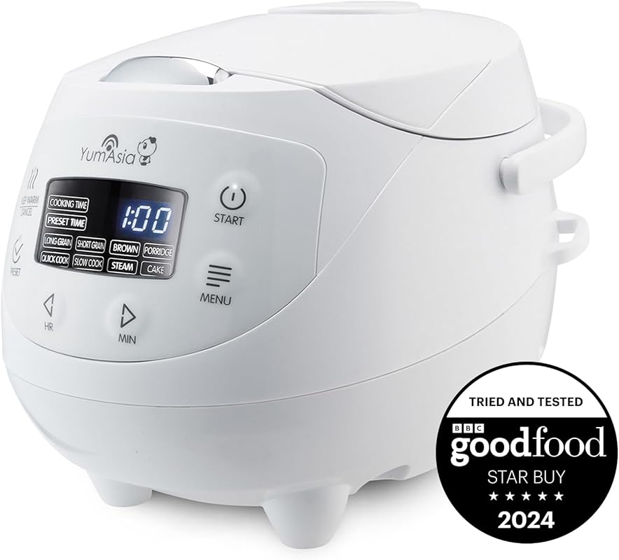 Yum Asia Panda Mini Rice Cooker with Ceramic Bowl, 3.5-Cup, LED Displa