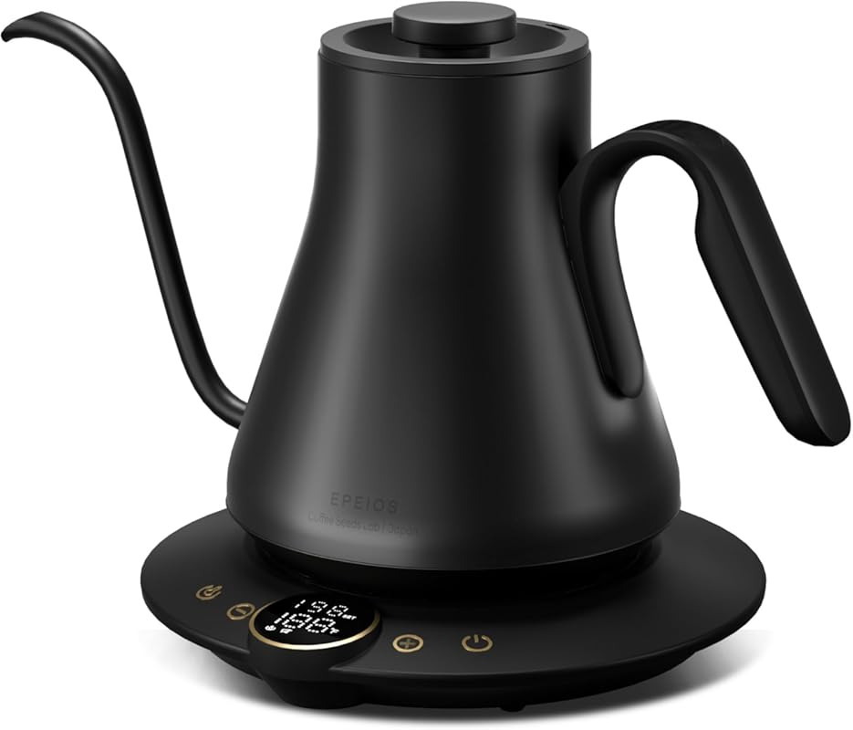 Gooseneck Electric Kettle for Pour Over Coffee with Timer and Precisio