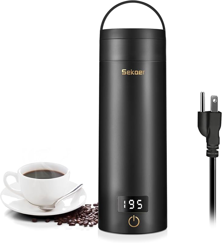 Sekaer Travel Electric Tea Kettle Portable Small Mini Coffee Kettle, w