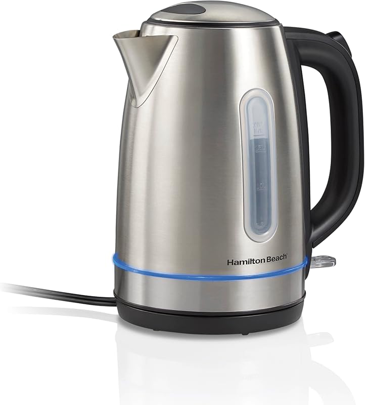Cordless Electric Tea Kettle with LED Light, 1.7L Capacity, and Auto S