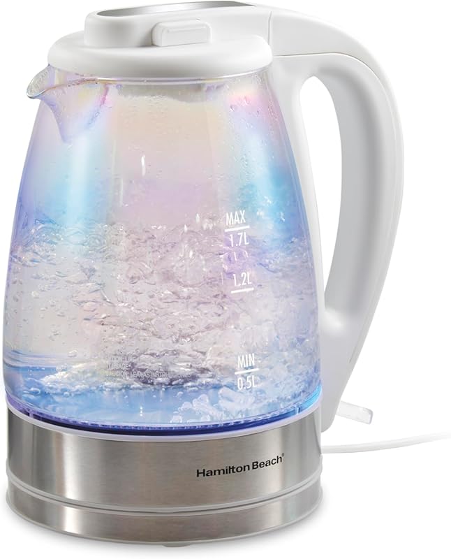 Hamilton Beach 1.7L Electric Tea Kettle, Water Boiler & Heater, LED In