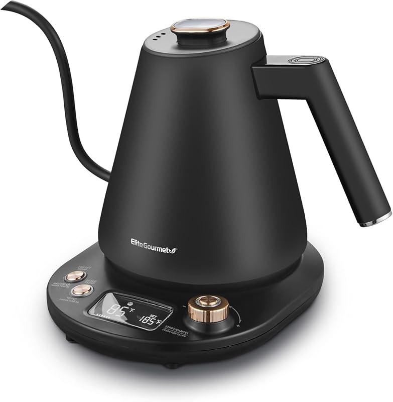 Elite Gourmet 1L Digital Electric Kettle with Programmed Temperatures