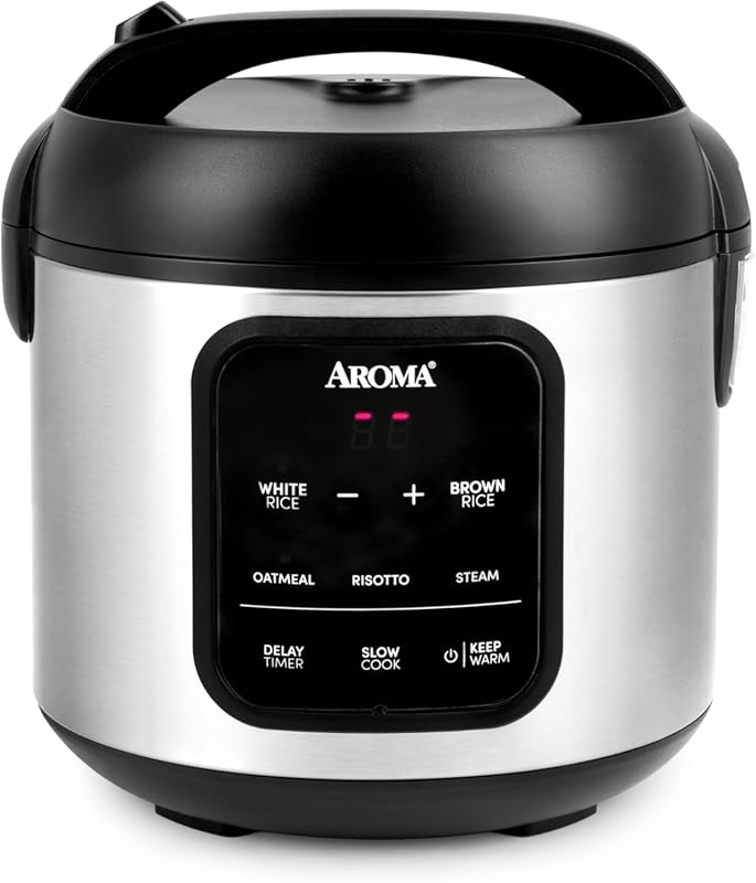 AROMA® Digital Rice Cooker, 4-Cup  / 8-Cup , Steamer, Multicooker, Slo