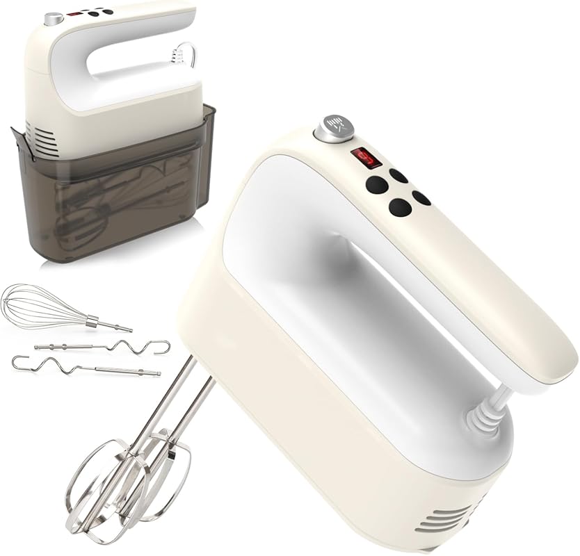 9-Speed Digital Hand Mixer Electric, 400W Powerful DC Motor, Baking Ha