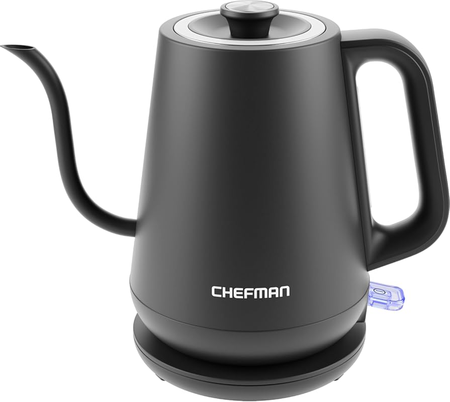 Chefman Gooseneck Electric Kettle, 0.8L Pour Over Tea Kettle for Coffe