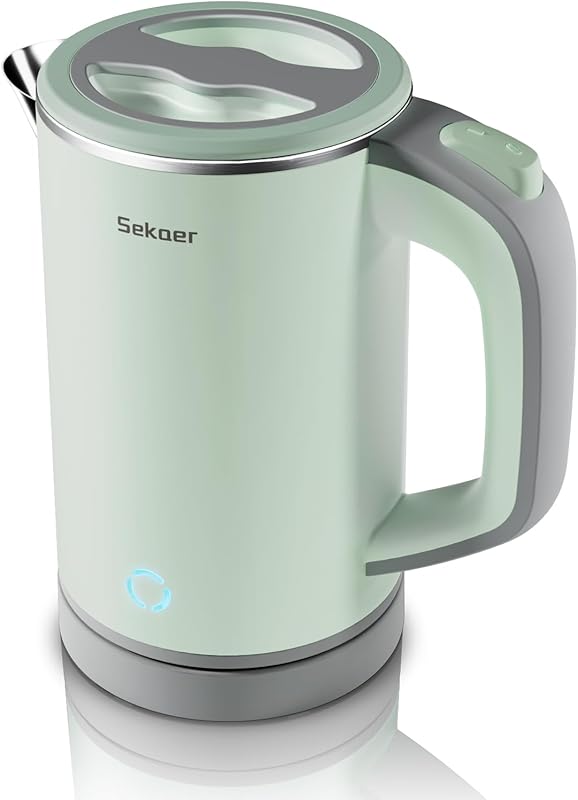 Small 0.8L Stainless Steel Electric Kettle with Cordless Base and Safe