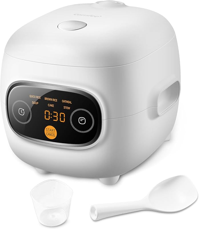 COMFEE' Mini Rice Cooker 4 Cups Cooked/2 Cups Uncooked, Portable Non-S
