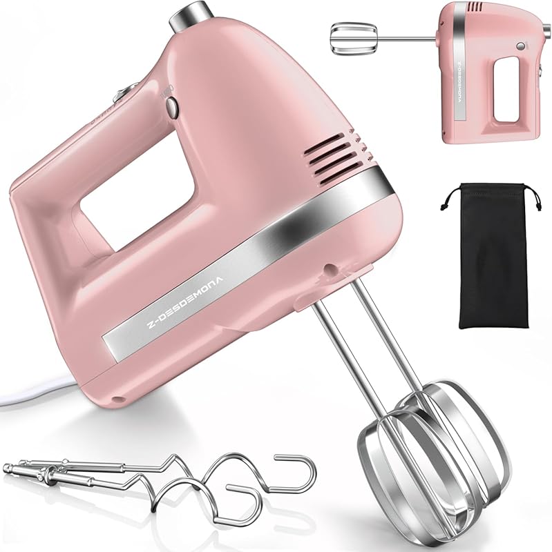 Affordable 300W electric hand mixer with stainless steel beaters and d