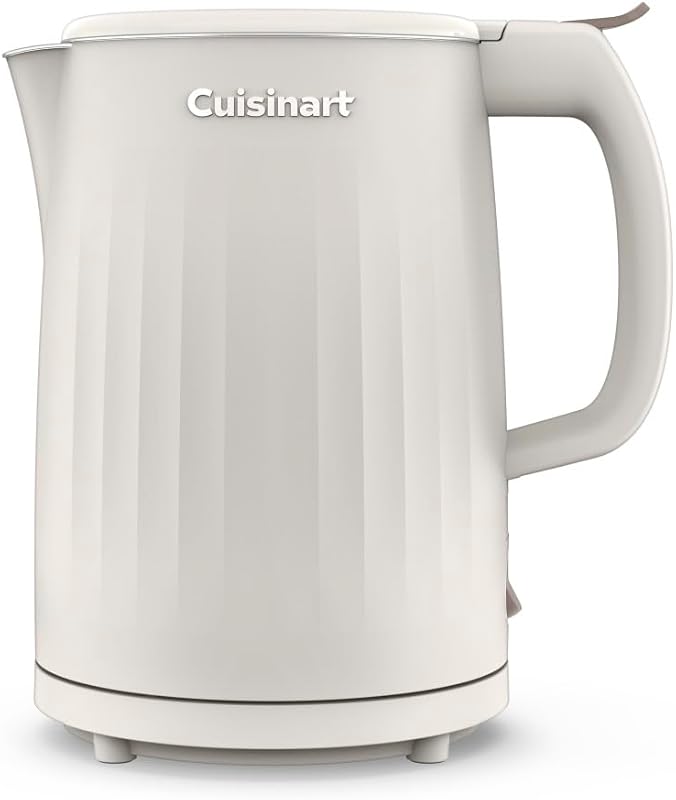 Compact Double Wall Electric Kettle with Stainless Steel Interior and 
