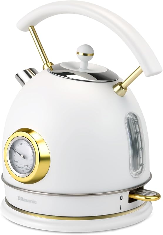 Rasonic Retro Electric Kettle Stainless Steel, 1.8L Tea Water Boiler, 