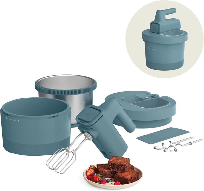 Bella 3.5 Qt 2-in-1 Hand and Stand Mixer with Bowl, Whisk, and Dough H