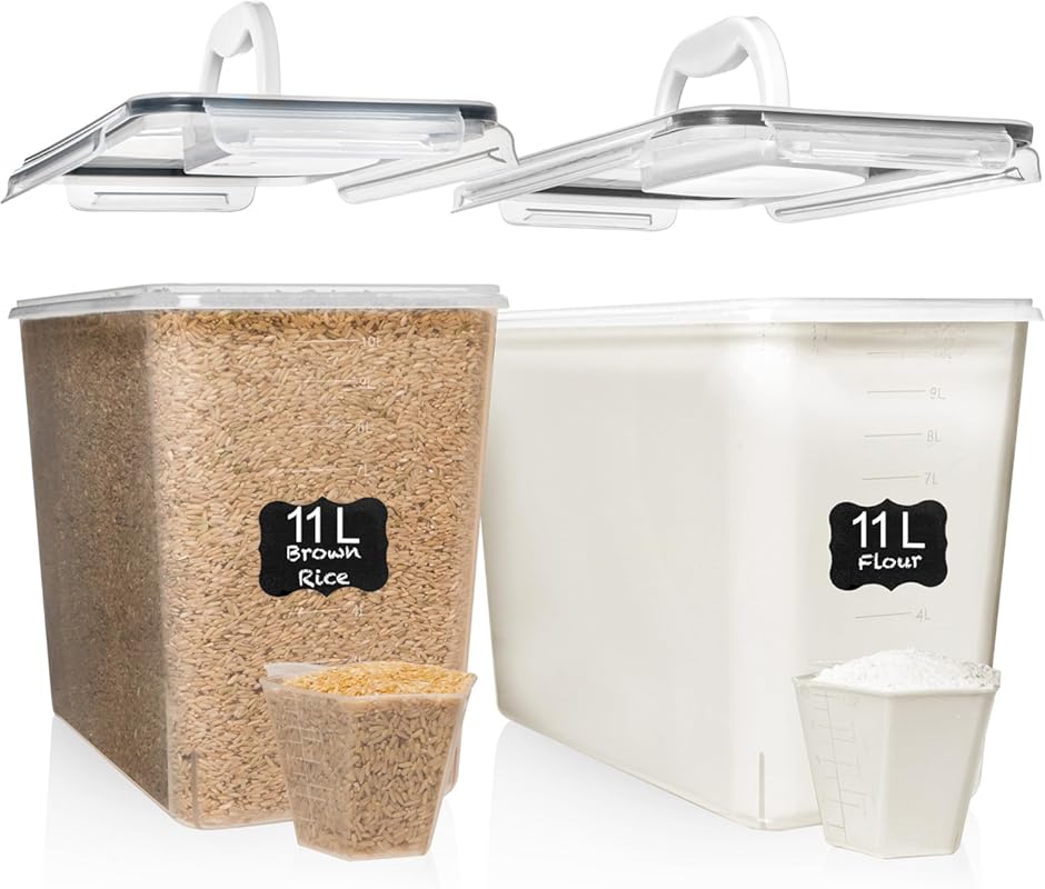Extra Large Airtight Food Storage Containers with Handles, Set of 2, B