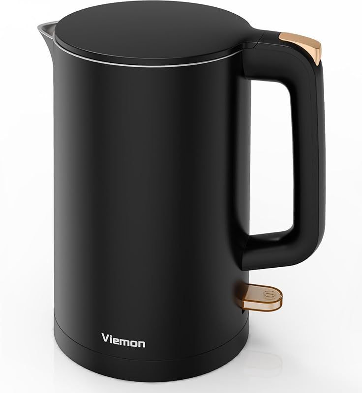 1.7L Double Wall Stainless Steel Electric Kettle with Cool Touch, Auto