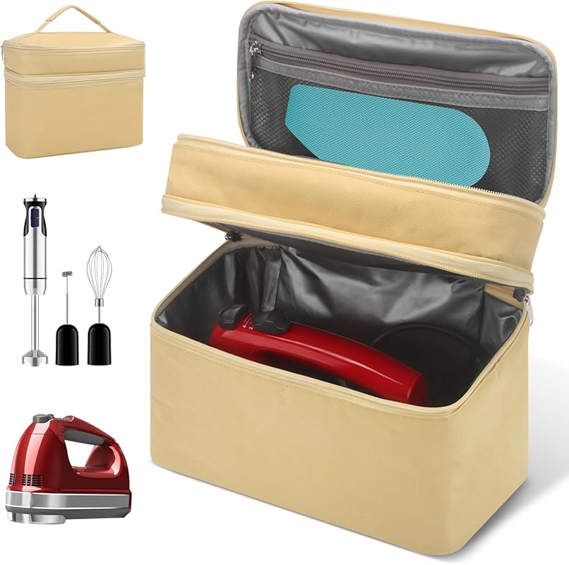 Hand Mixer Case for Kitchen Aid - Immersion Blender Attachments Storag