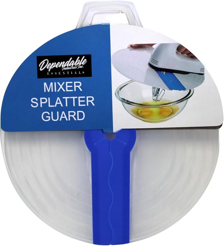 12-Inch Blue Silicone Splatter Guard for Hand and Electric Mixers, Fle