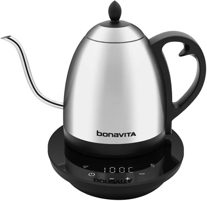 Bonavita Cosmopolitan 1.0L Gooseneck Electric Kettle with Glass Touch 
