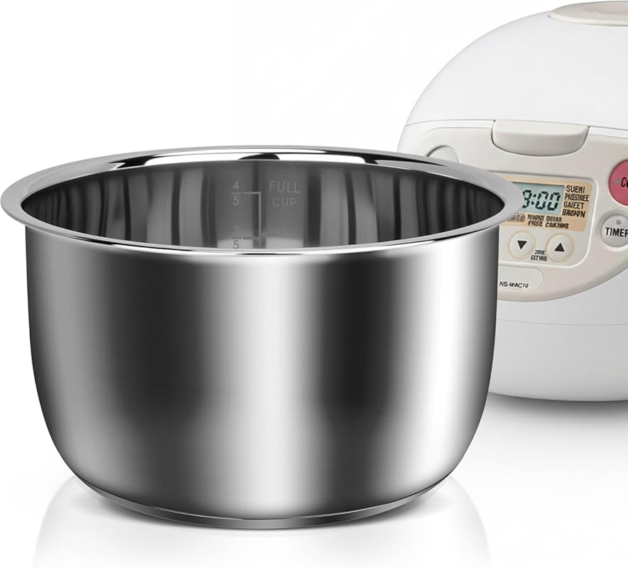 Dishwasher-Safe 304 Stainless Steel Inner Pot for Zojirushi and Tiger 