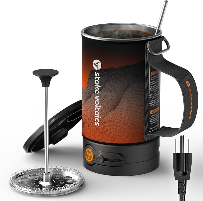 Electric French Press Coffee Maker, 120V Boil Water & Press Coffee 2-i
