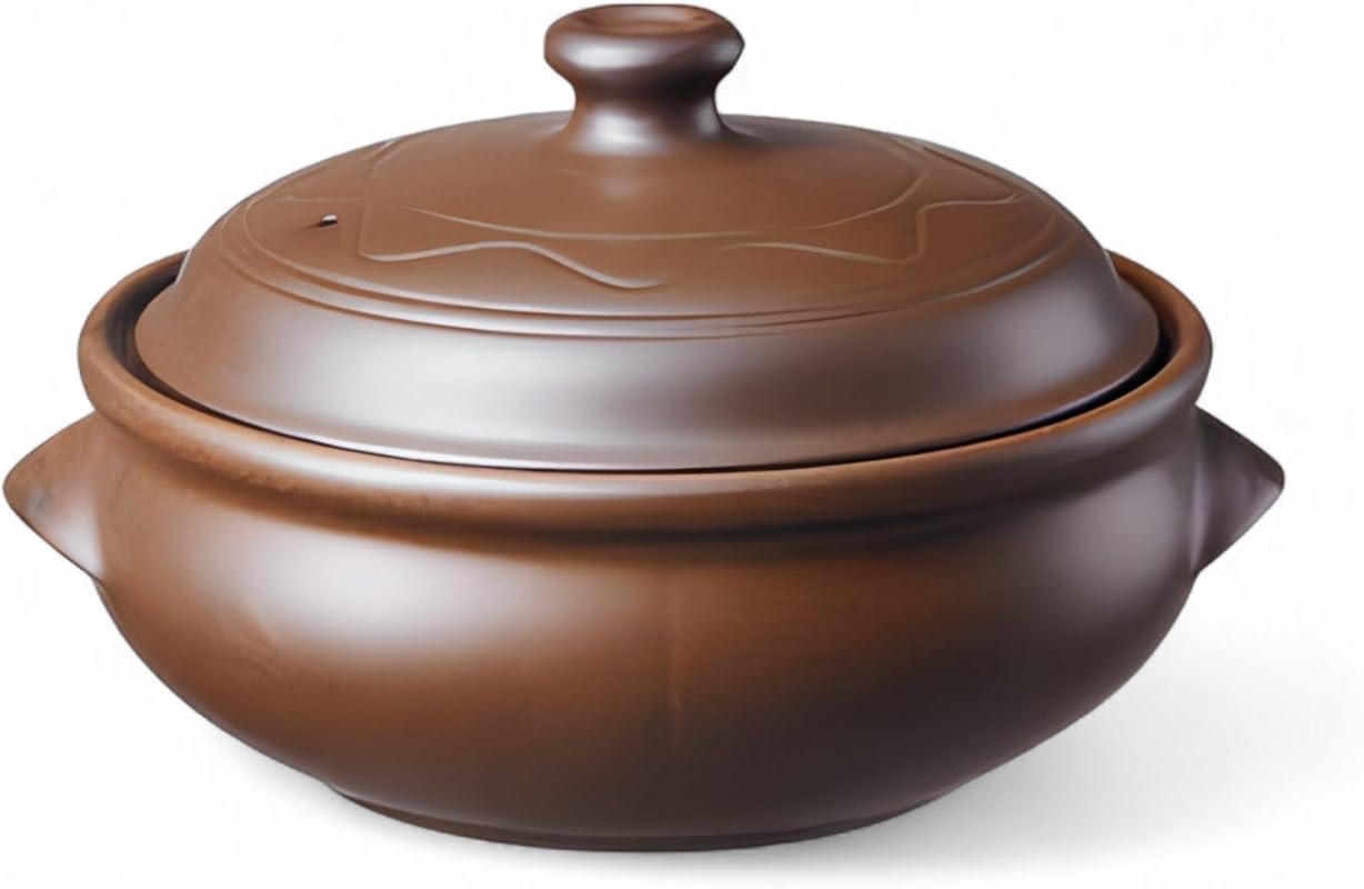 Earthenware 1.5L Ttukbaegi Korean Clay Pot Rice Cooker/Handmade Cerami