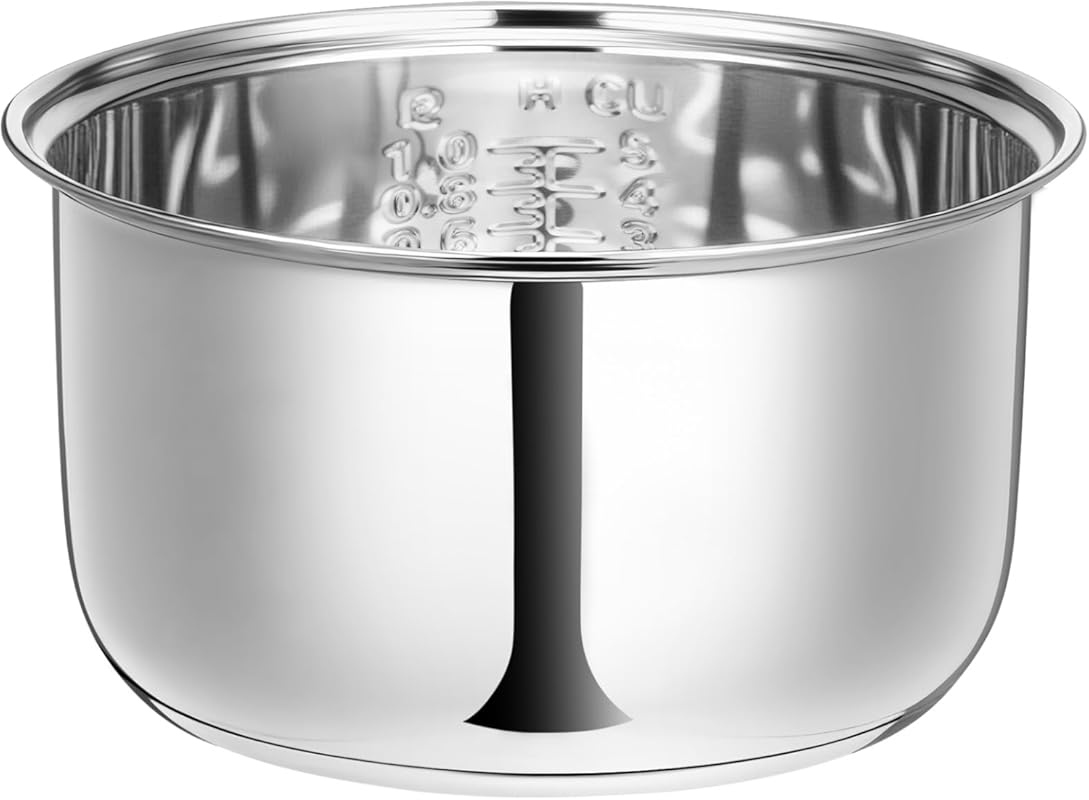 304 Stainless Steel Rice Cooker Inner Pot, 2L, Universal Fit, Even Hea