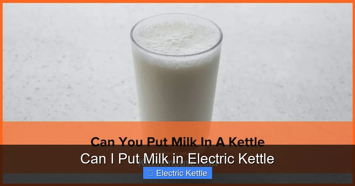 Can I Put Milk in Electric Kettle