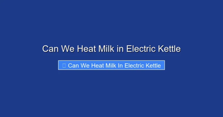 Can We Heat Milk in Electric Kettle