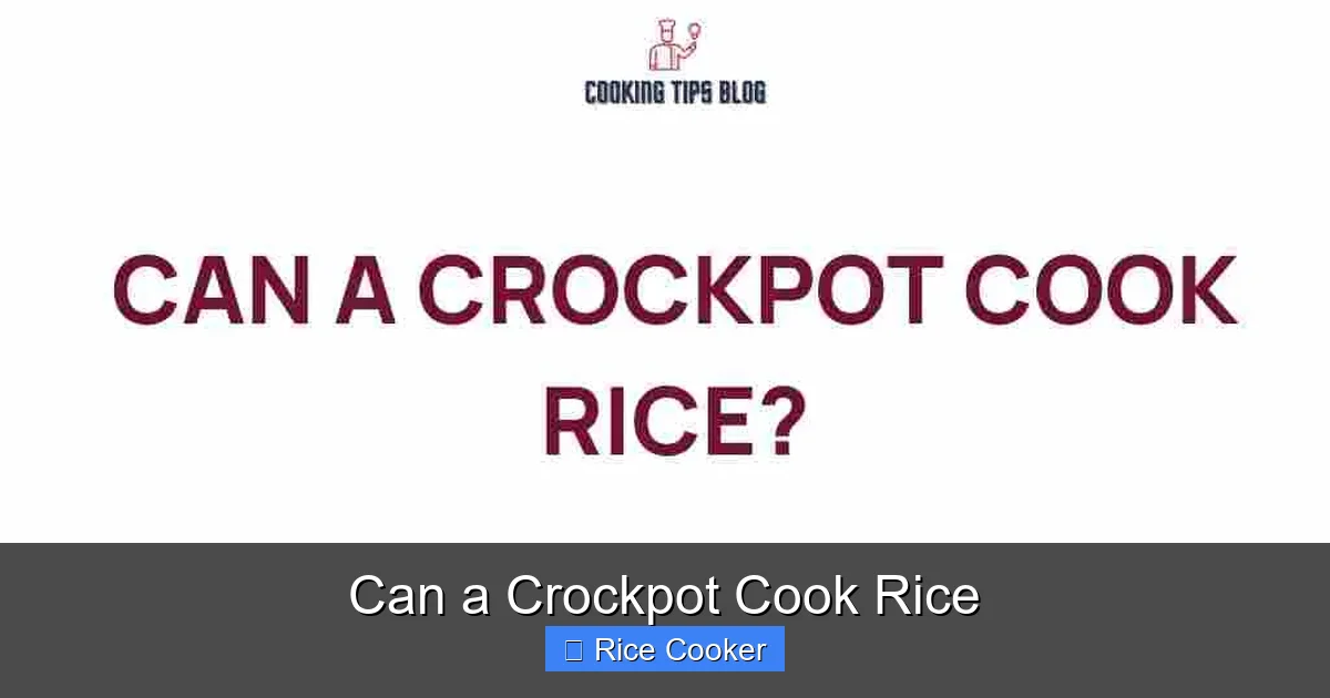 Can a Crockpot Cook Rice