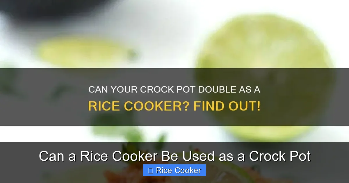 Can a Rice Cooker Be Used as a Crock Pot